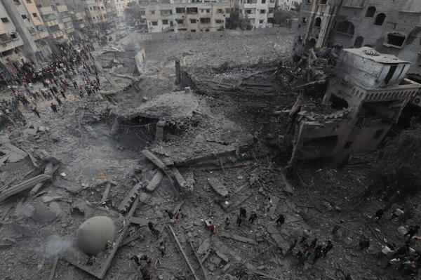 | PALESTINIANS INSPECT THE DAMAGE FOLLOWING AN ISRAELI AIRSTRIKE ON THE SOUSI MOSQUE IN GAZA CITY OCTOBER 9 2023 PHOTO NAAMAN OMARAPA IMAGES | MR Online